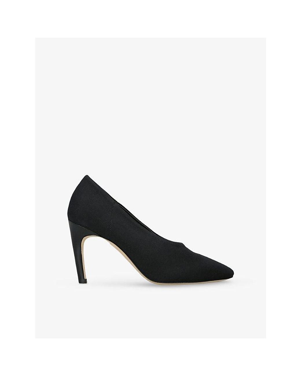 Totême Black Sculptural Faux-Suede Heeled Pumps