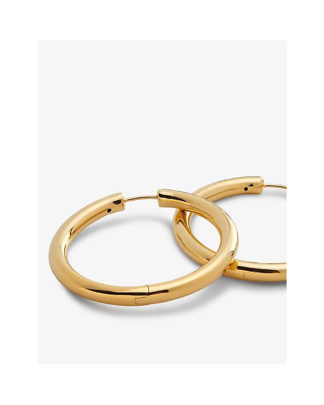 Monica Vinader Metallic Essential Click Large 18Ct-Plated Vermeil Sterling- Hoop Earrings
