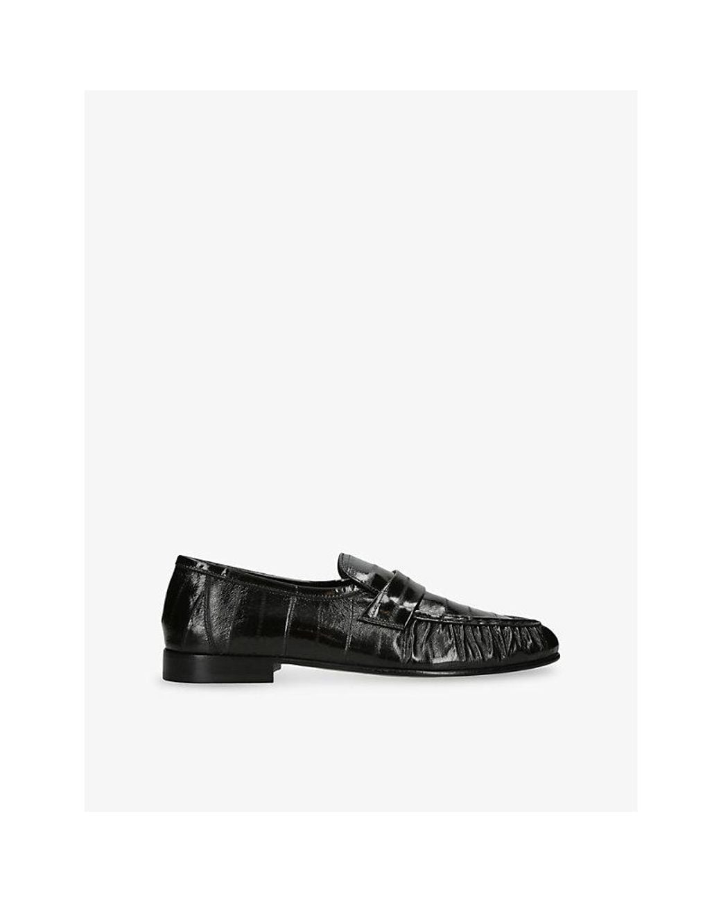 The Row Black Soft Eel Leather Loafers for men