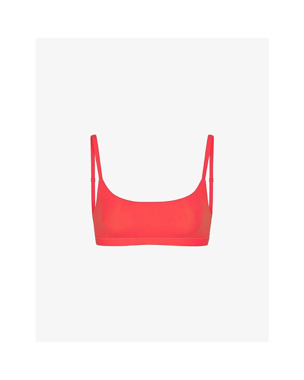 Skims Fits Everybody Scoop-neck Stretch-woven Bra in Red