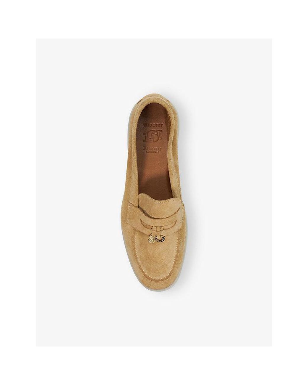 Dune Natural Wide Fit Grinning Suede Loafers
