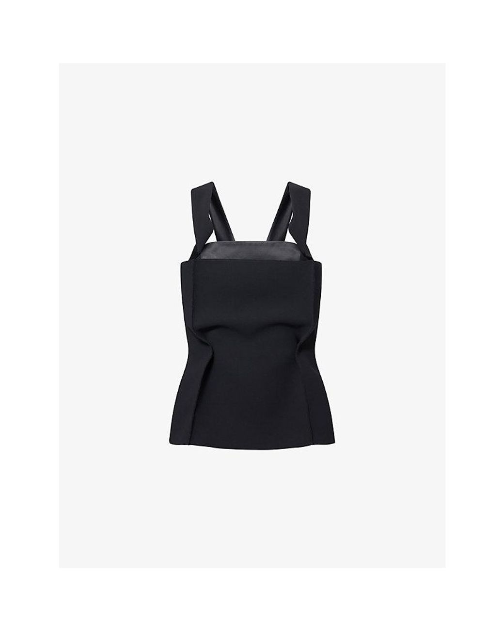 Khaite Black Yasmina Boned Woven Top