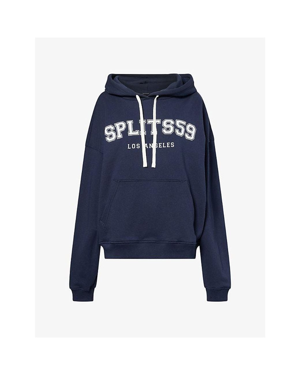 Splits59 Blue Stella Oversized French Terry Cotton-Jersey Hoody