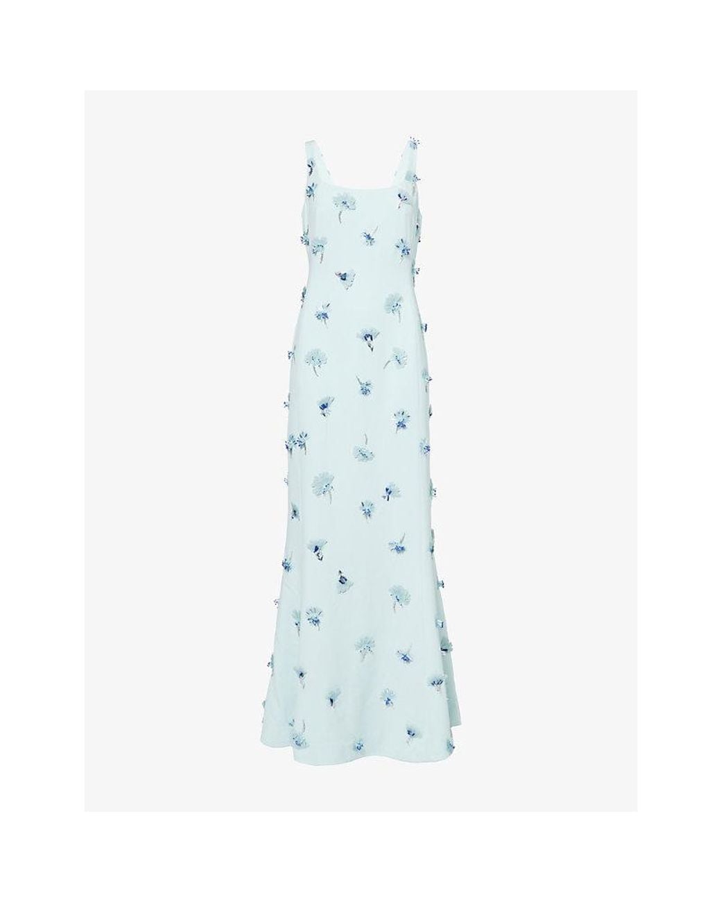 Jonathan Simkhai Blue Briella Embellished Woven Gown