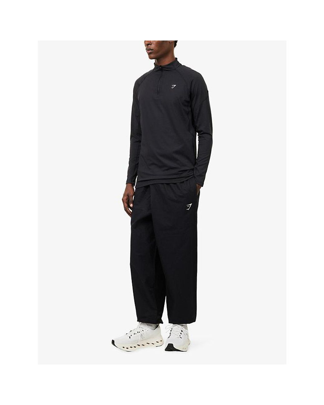 GYMSHARK Blue Pumper Logo-Embroidered Cotton Jogging Bottoms for men
