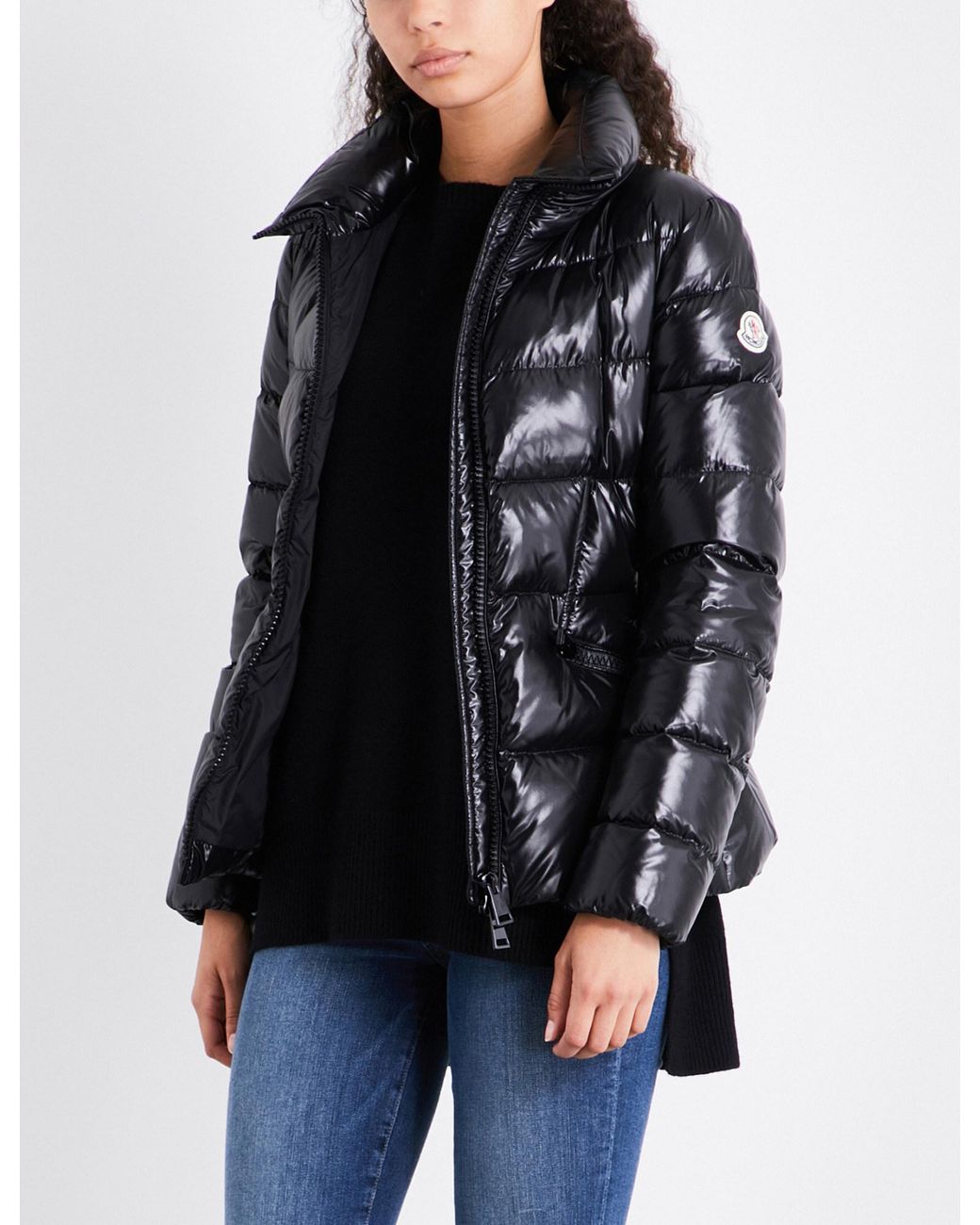 Moncler Danae High-gloss Quilted Shell Jacket in Black | Lyst