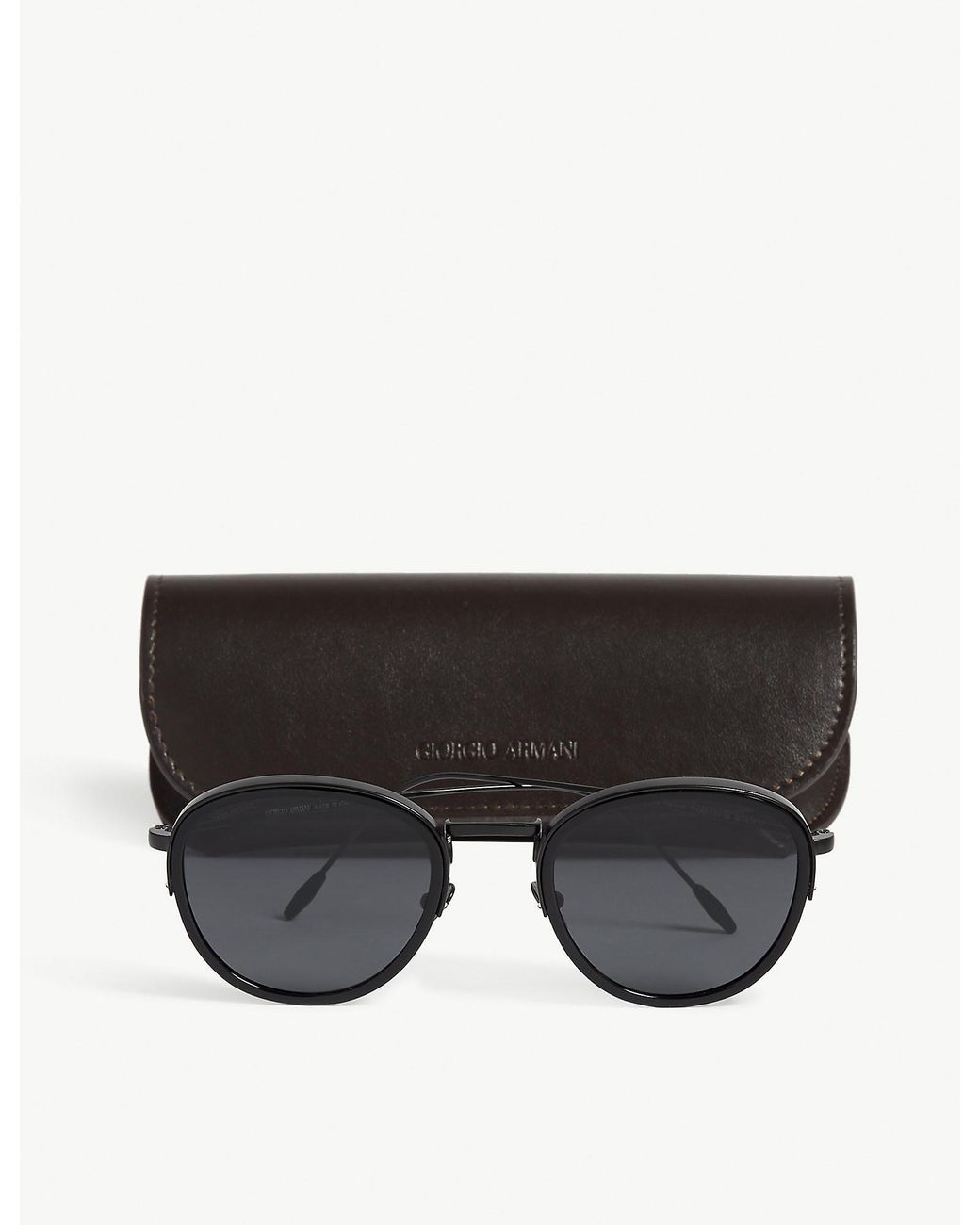 Giorgio Armani Ar6068 Round-frame Sunglasses in Black for Men | Lyst