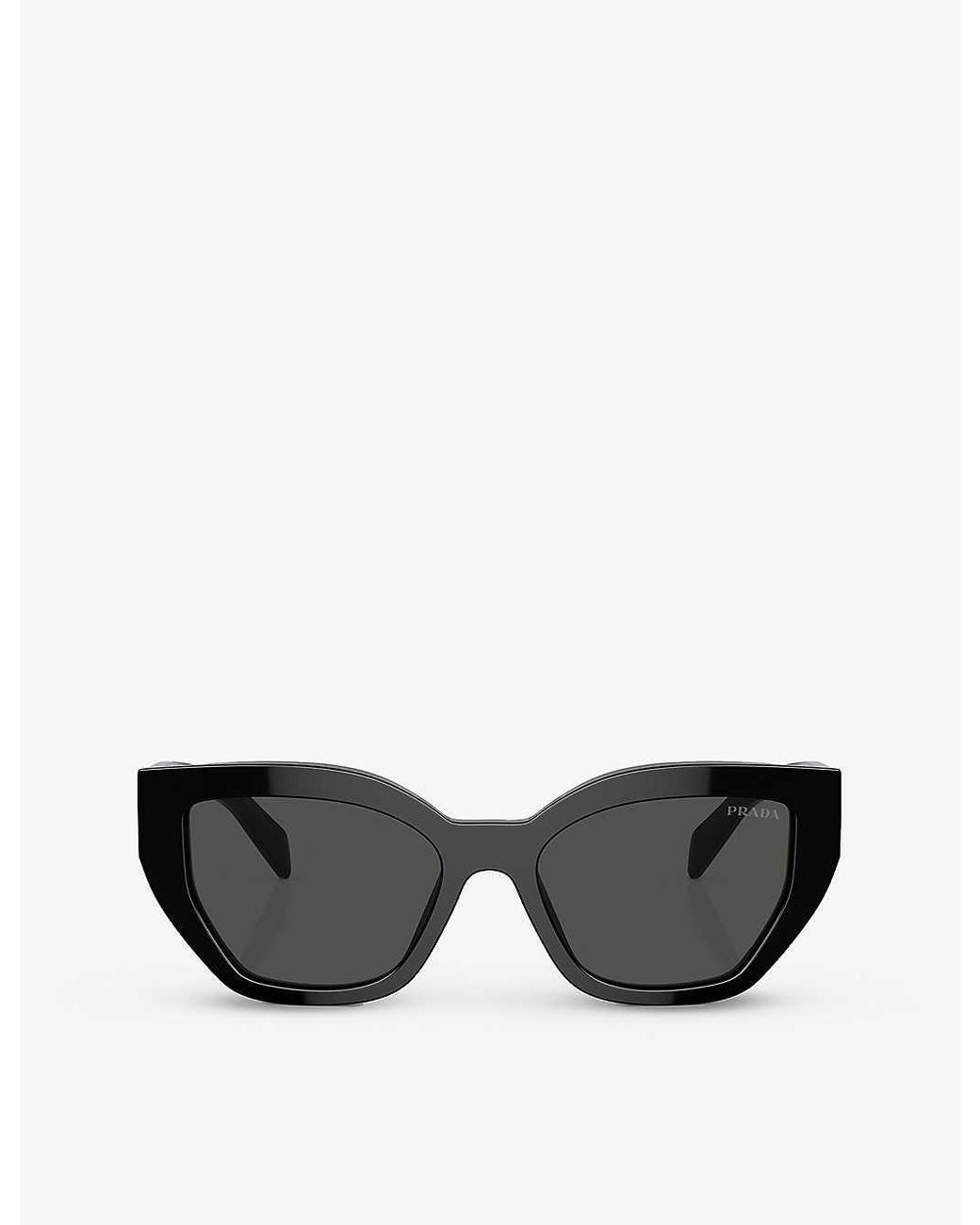 Prada Pr A09s Butterfly frame Acetate Sunglasses in Black Lyst UK