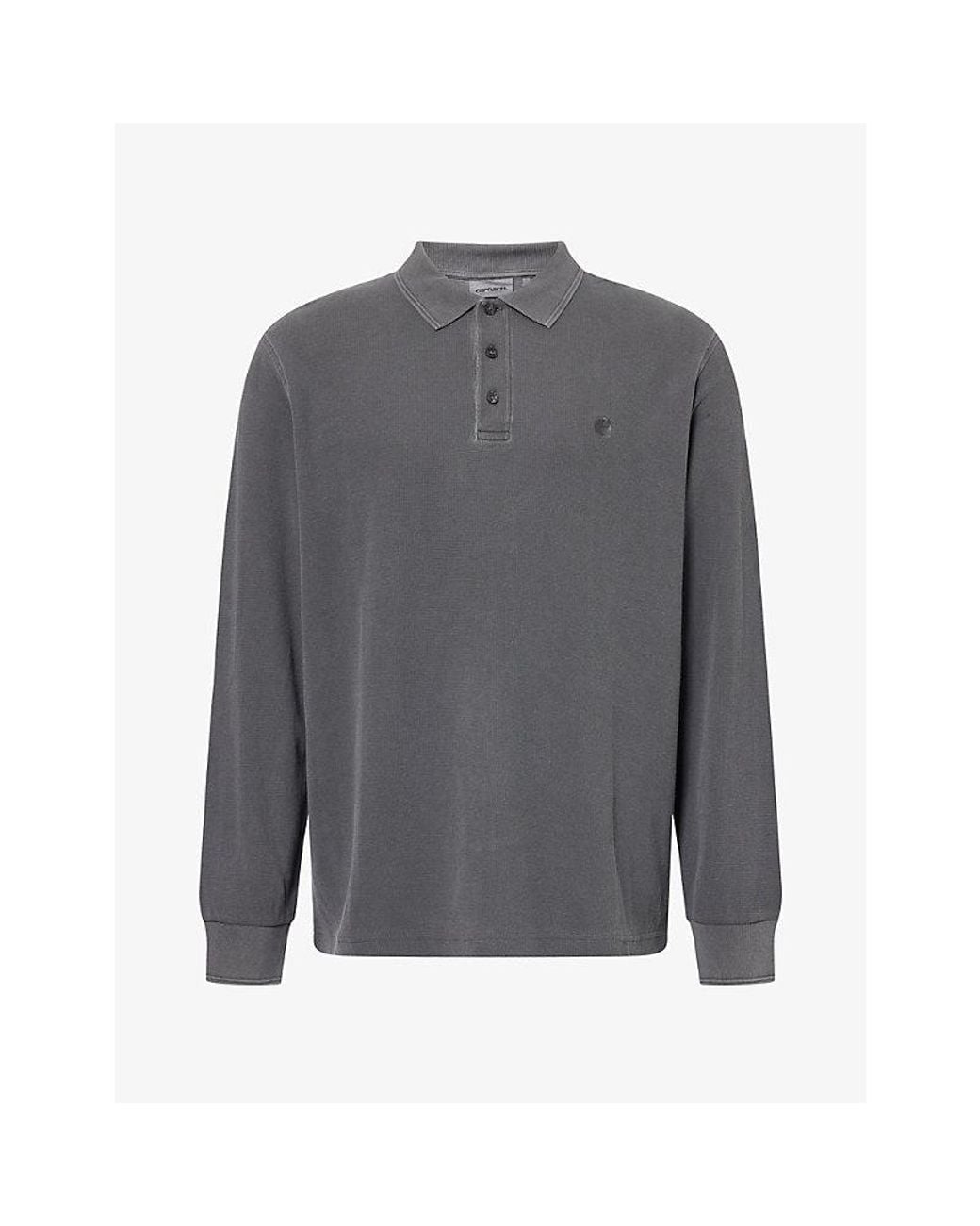 Carhartt Gray Waffle Cotton Rugby Shirt for men