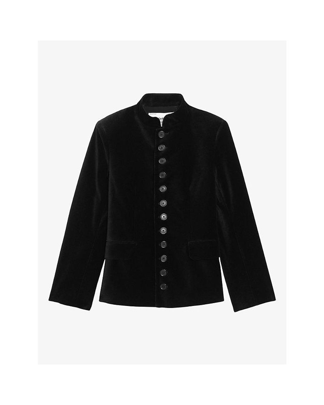 Zadig & Voltaire Black Vallo Officer-Collar Stretch-Woven Blazer
