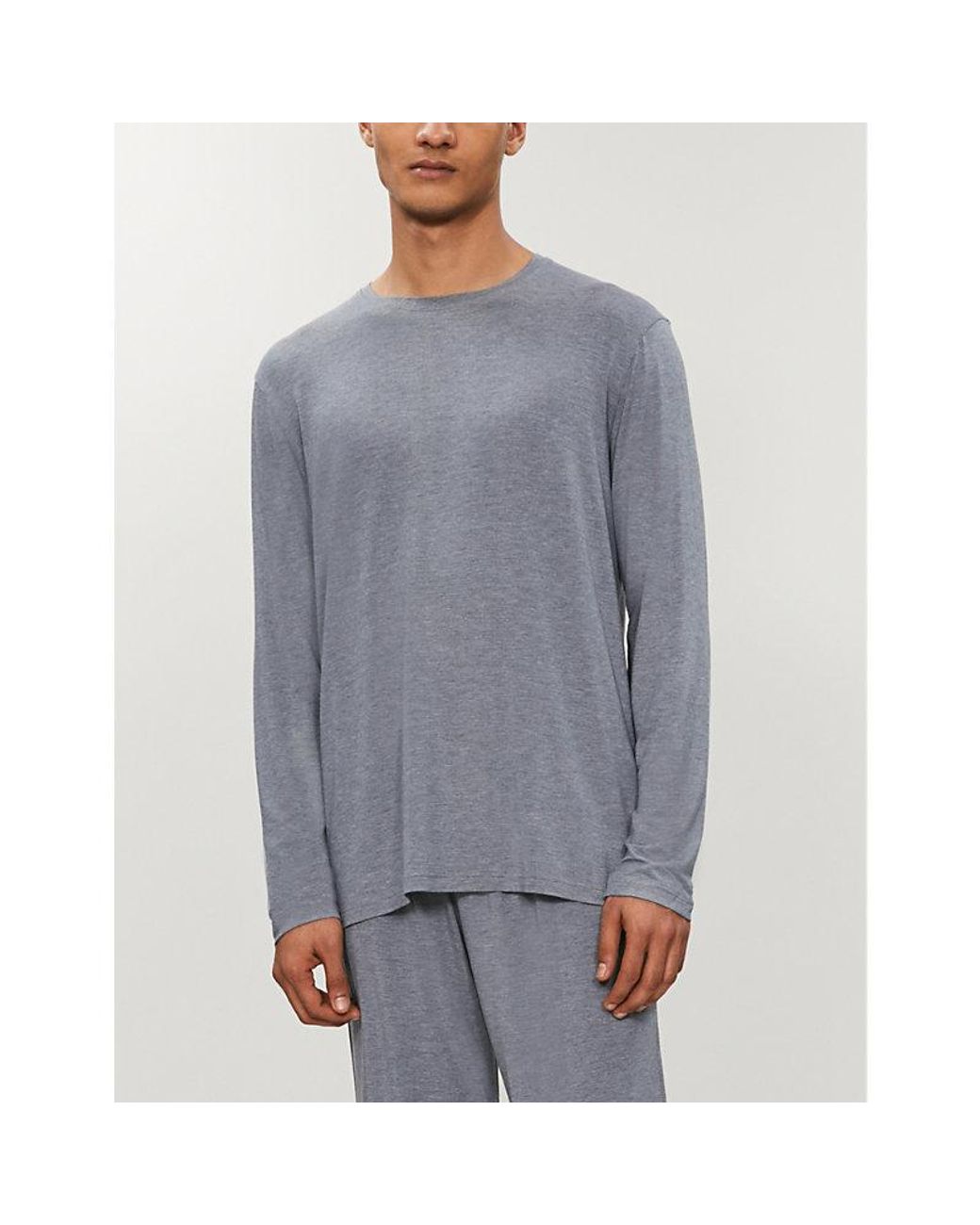 Derek Rose Gray Marlowe Stretch-Jersey Top for men