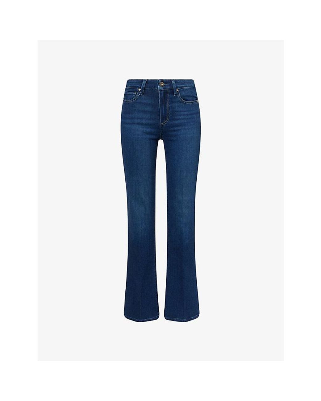 PAIGE Blue Laurel Canyon Flared Stretch-Denim Blend Jeans