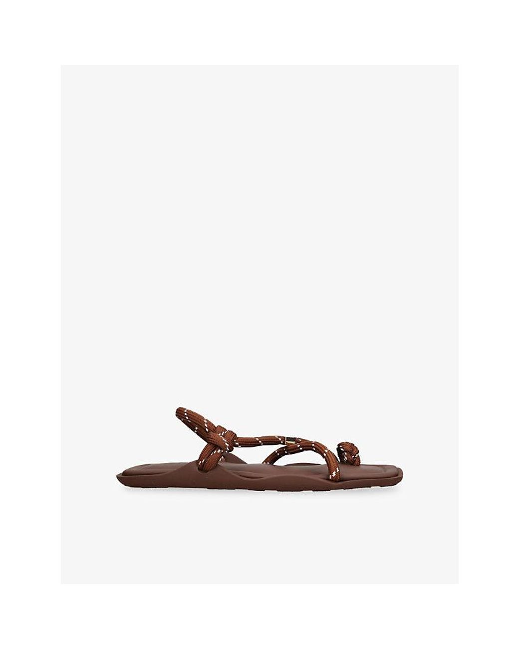 FLOWZE Brown Flò Square Woven Sandals