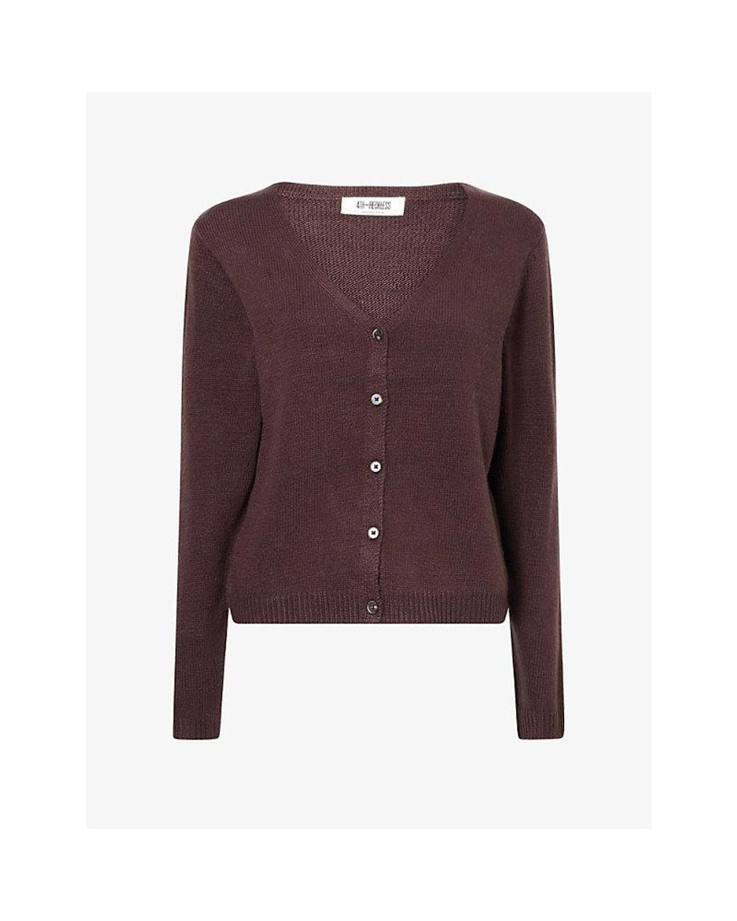 4th & Reckless Purple Candide Double-Layered Knitted Cardigan