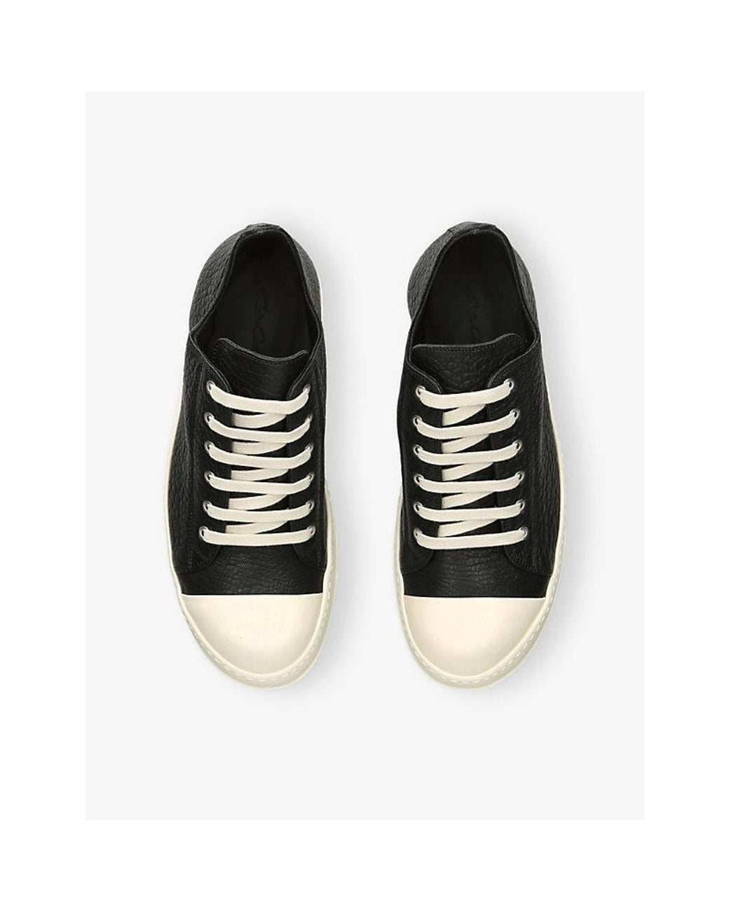 Rick Owens Black Bubble Classic Low Leather Trainers for men