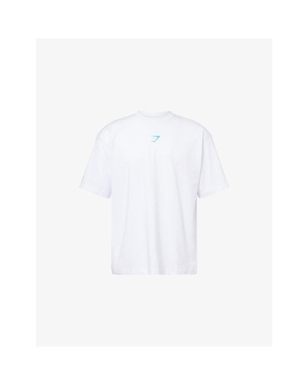 GYMSHARK White Power Logo-Print Cotton-Blend T-Shirt for men