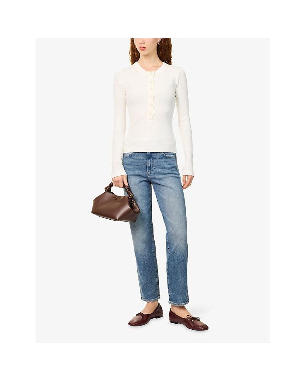 PAIGE Blue Reece Straight-Leg Denim Jeans