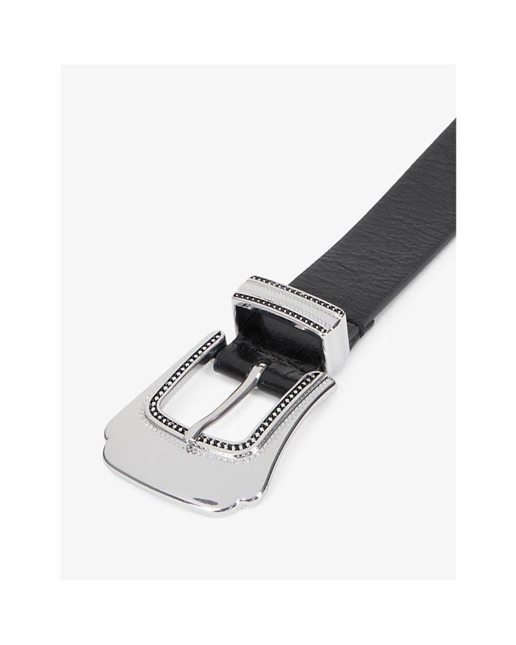 The Kooples Black Buckle-Embellished Leather Belt