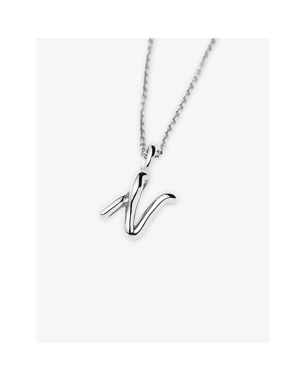 Missoma Metallic Curly Molten Mini Initial N-Plated Sterling- Necklace