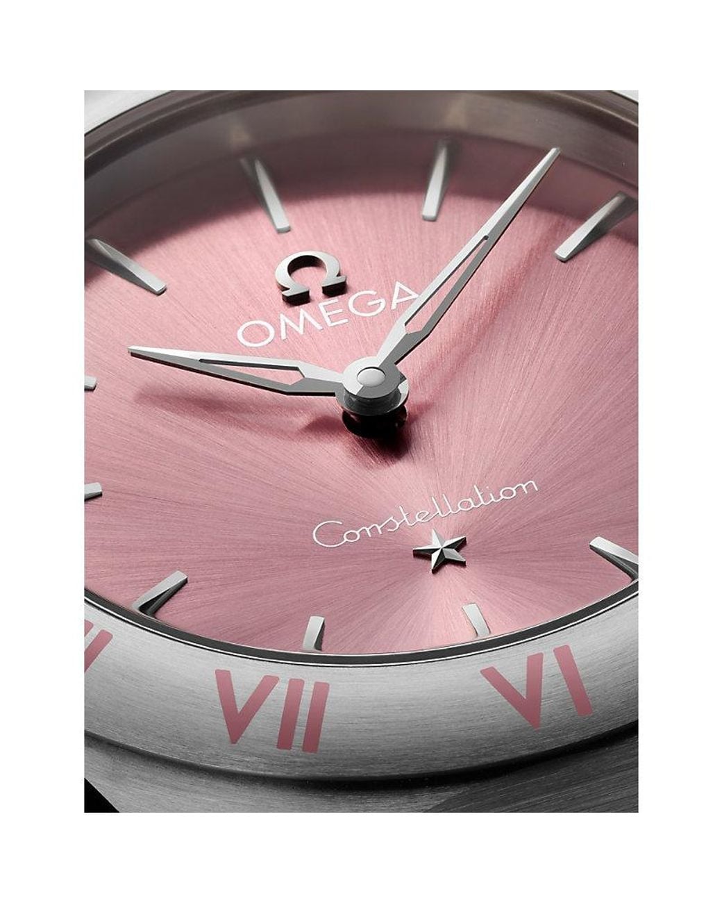 Omega Pink Constellation Stainless-Steel Quartz Watch 28Mm for men
