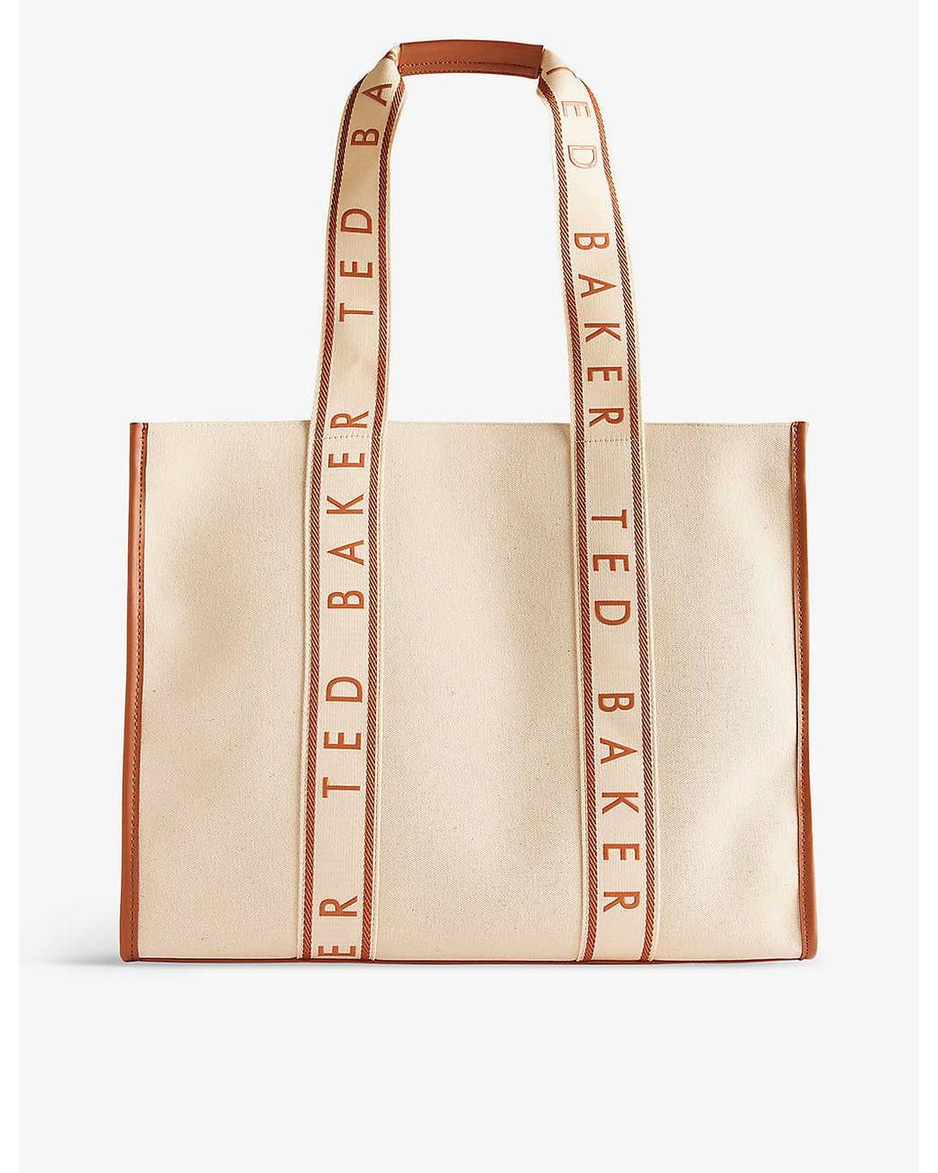 Ted Baker Tural Georjey Branded-strap Cotton-canvas Tote Bag in