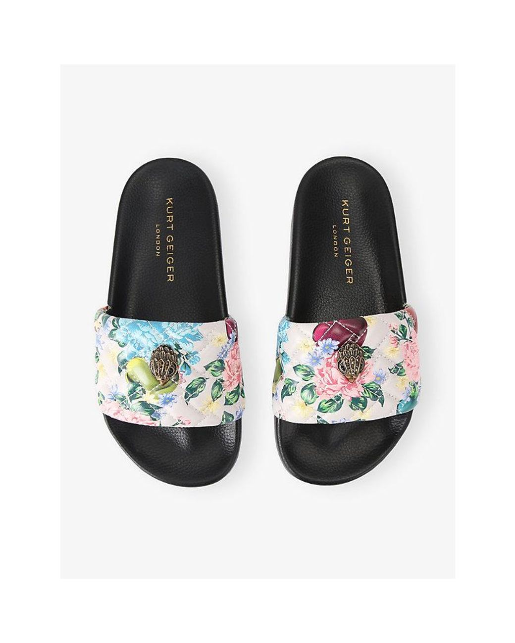 Kurt Geiger Blue Meena Eagle Faux-Leather Slides