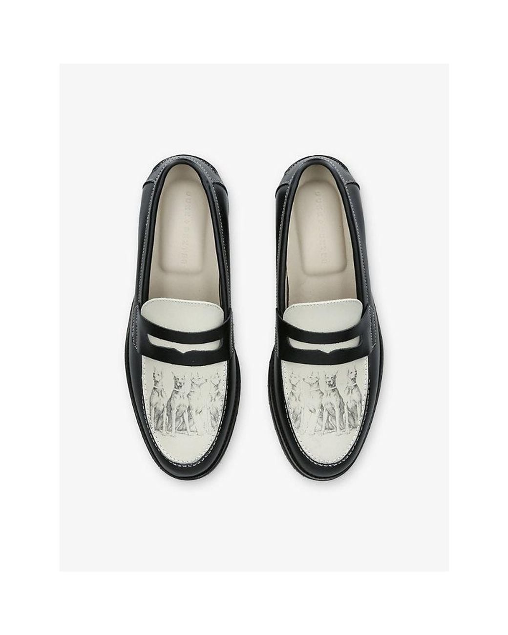 Duke & Dexter Black Wilde Doberman Leather Penny Loafers for men