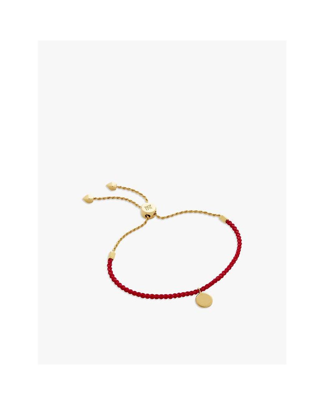 Monica Vinader White Mv Linear Disc 18Ct Vermeil Friendship Bracelet