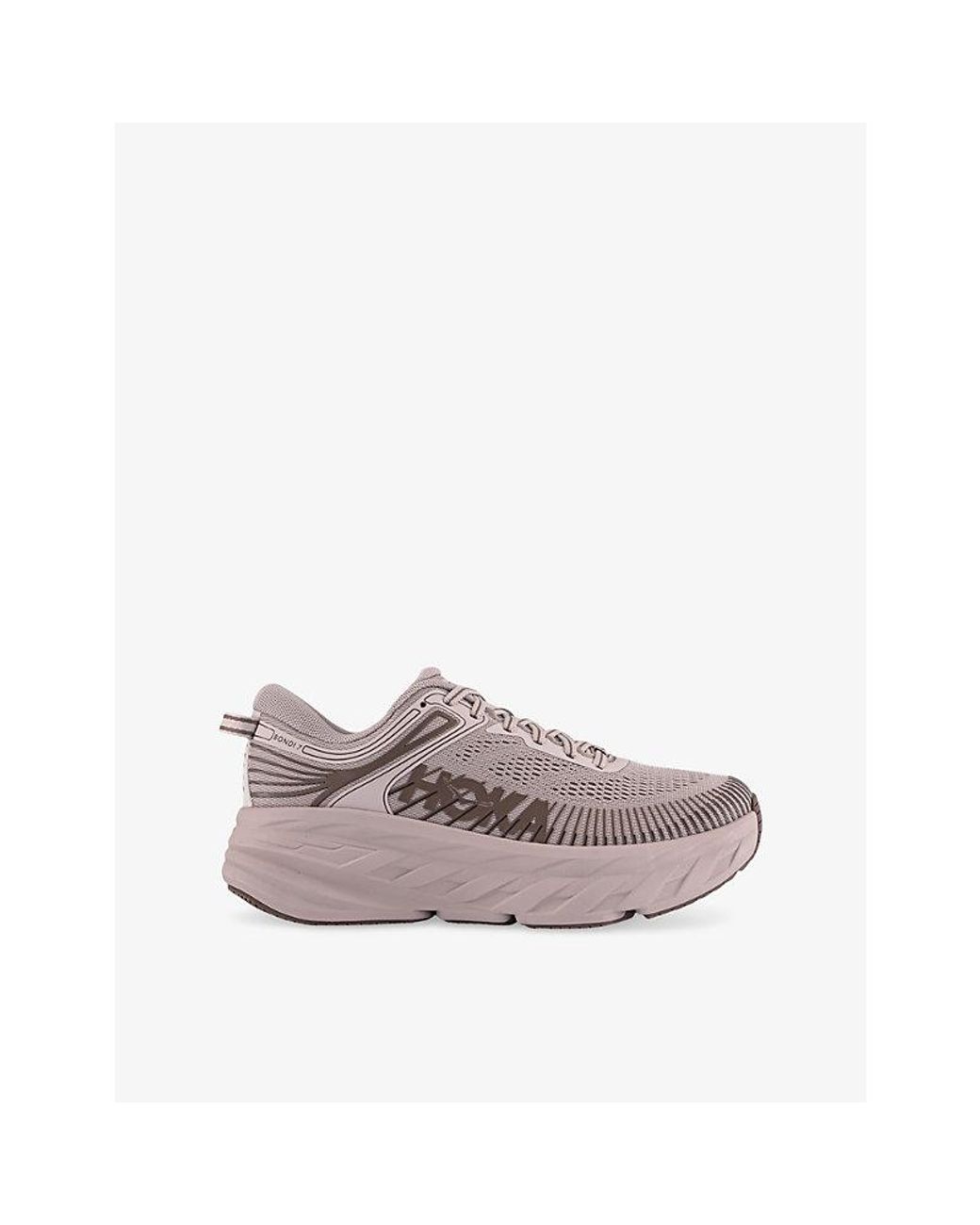 Hoka One One Gray Bondi 7 Woven Trainers