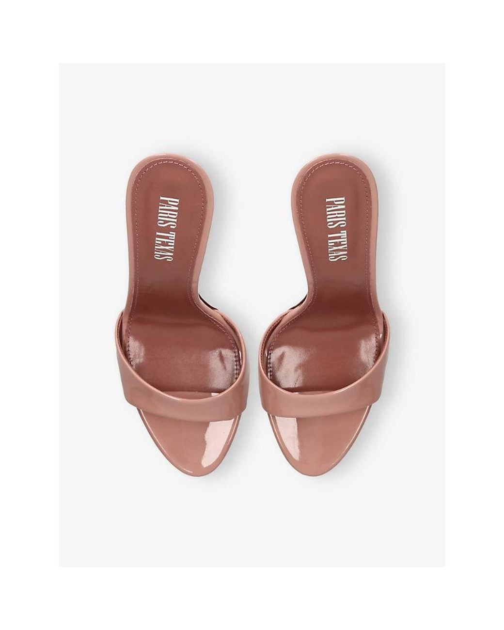 Paris Texas Pink Lidia Patent-Leather Heeled Mules