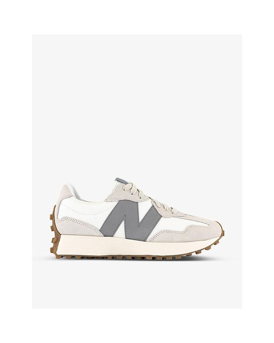 New Balance 327 Logo-embellished Suede And Shell Low-top Trainers in White  for Men | Lyst