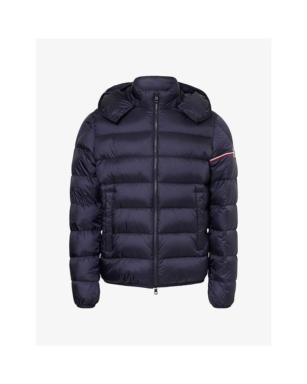 Moncler Blue Ravenlock Hooded Short Down Jacket for men