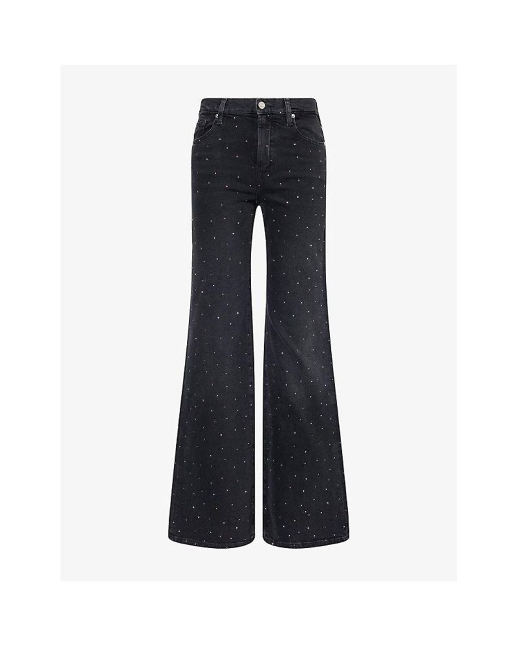 7 For All Mankind Blue Modern Dojo Flared-Leg Denim Jeans