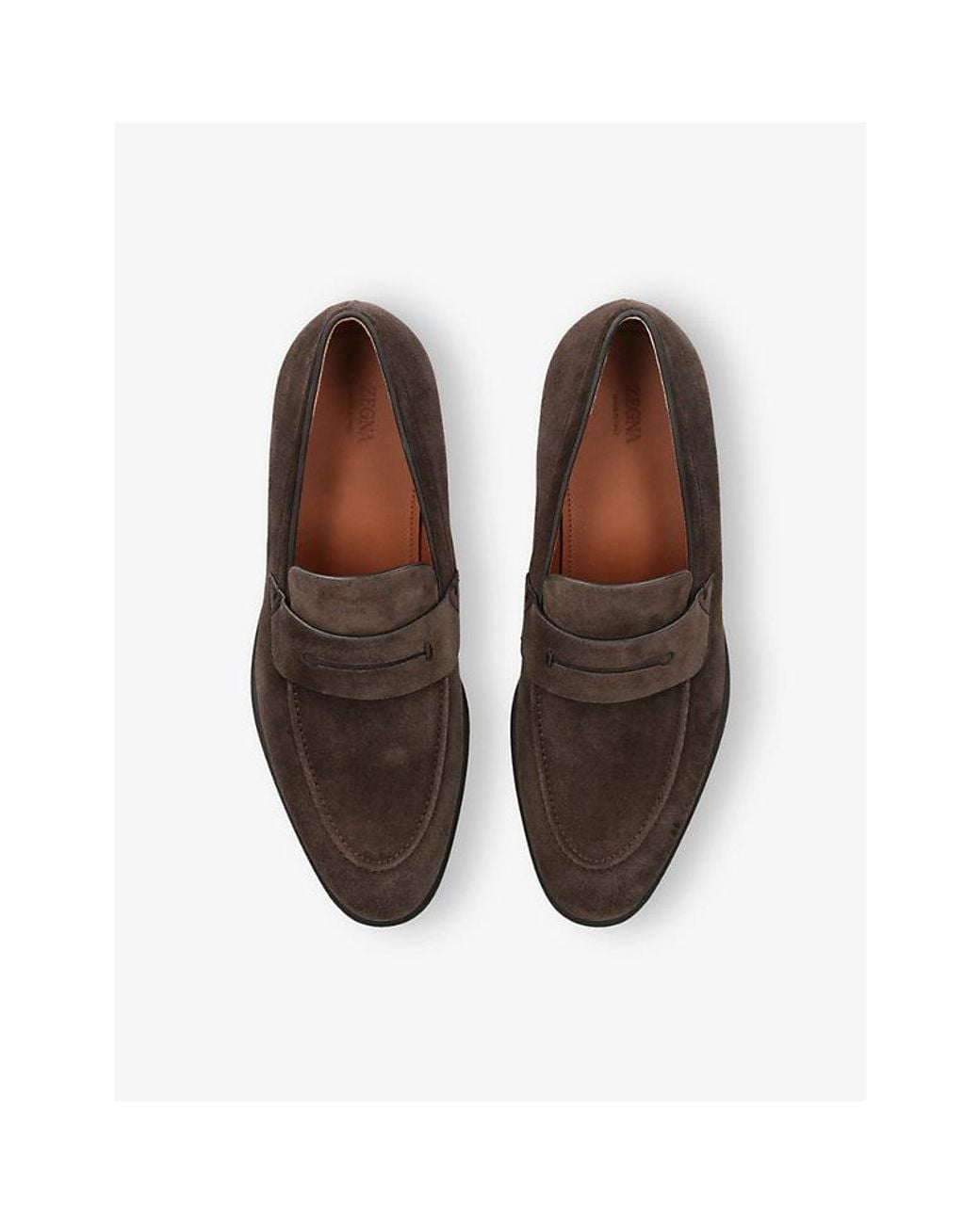 Zegna Black Classic Suede Penny Loafers for men
