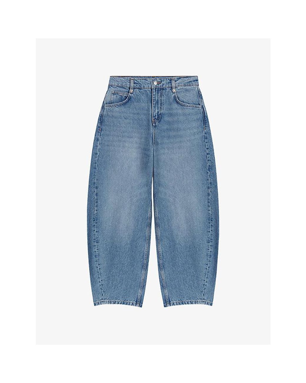 Maje Blue Balloon-Leg High-Rise Denim Jeans