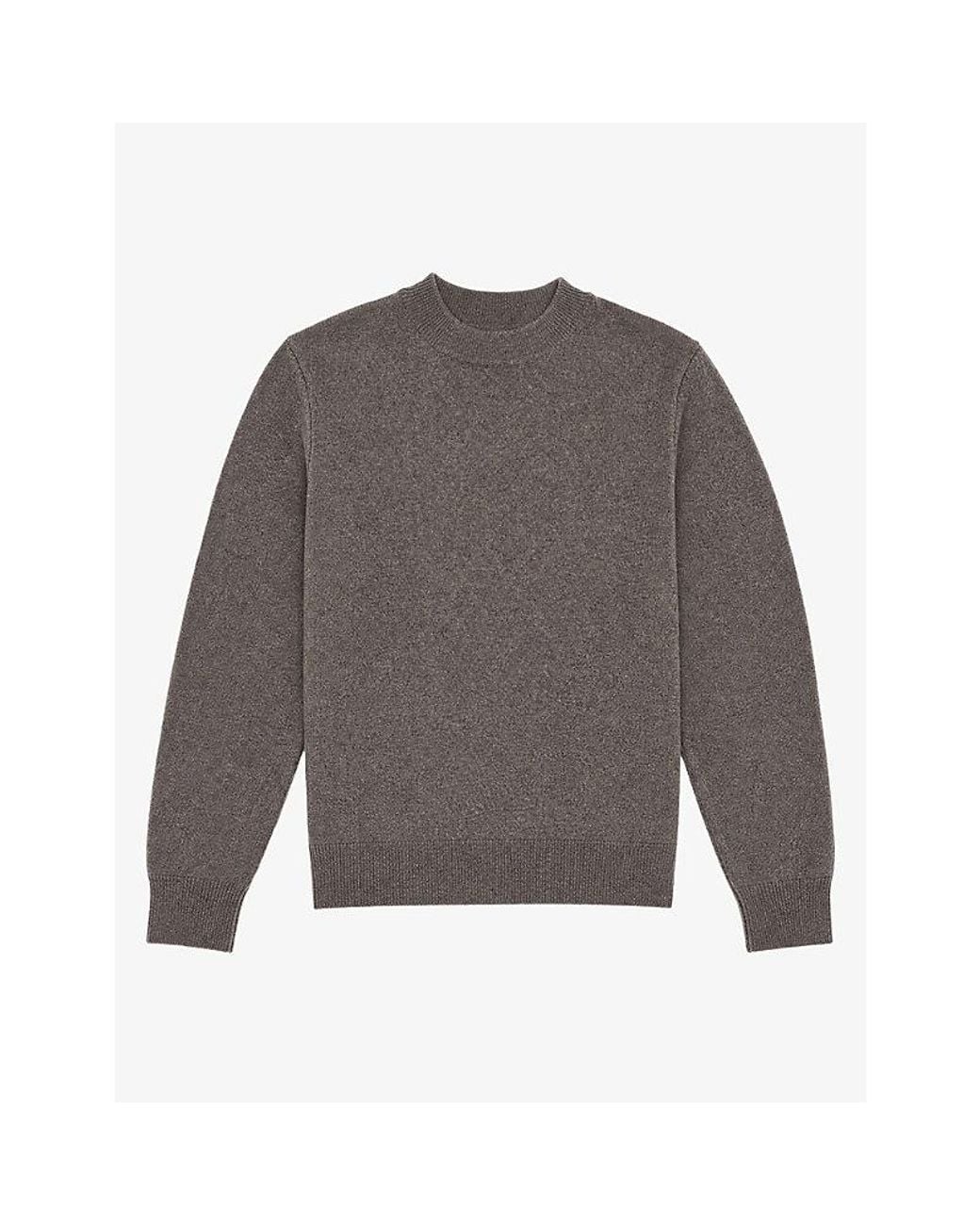 The Kooples Gray Crewneck Regular-Fit Wool And Cashmere-Blend Jumper