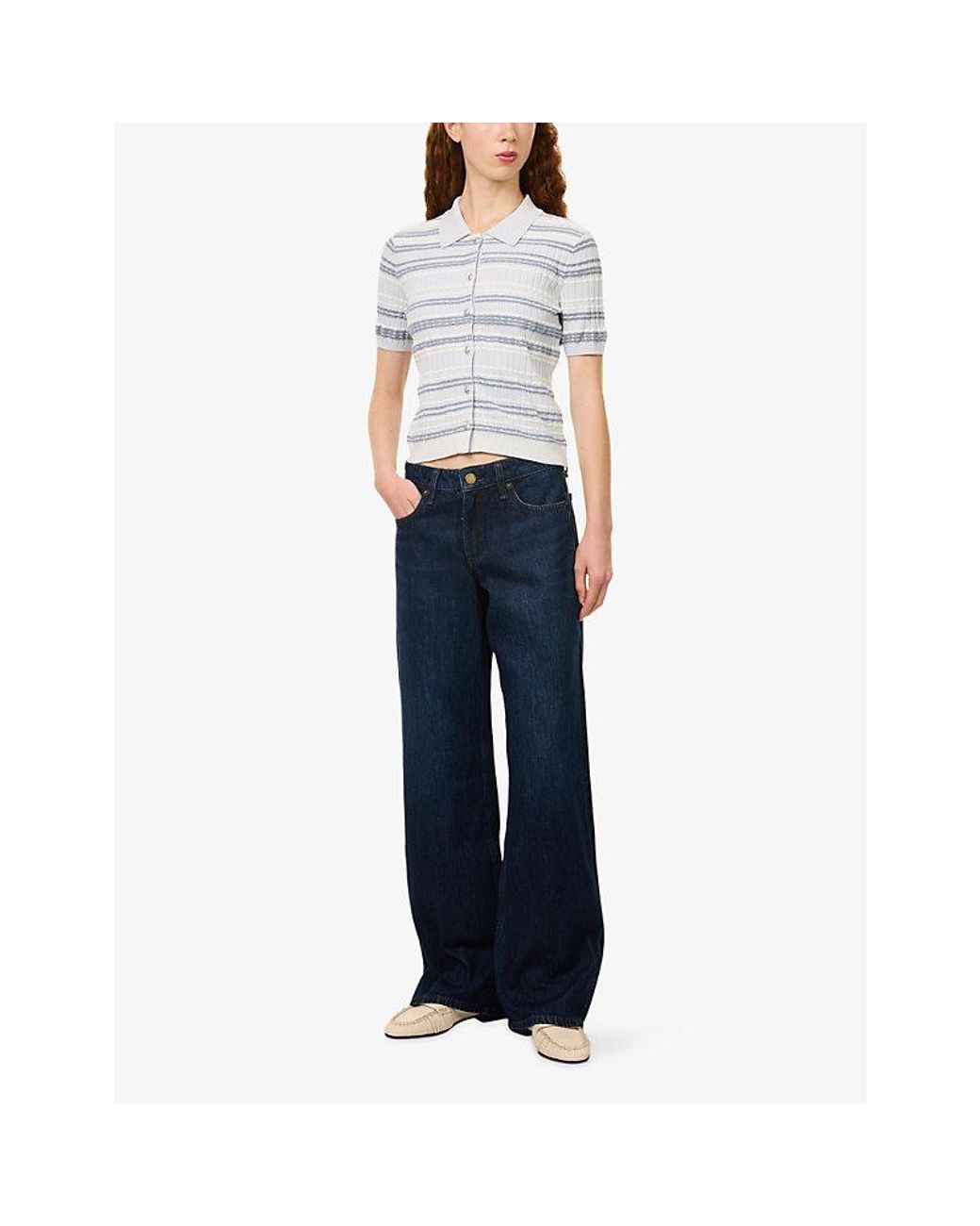 Rag & Bone Blue Cam Straight-Leg Denim Jeans