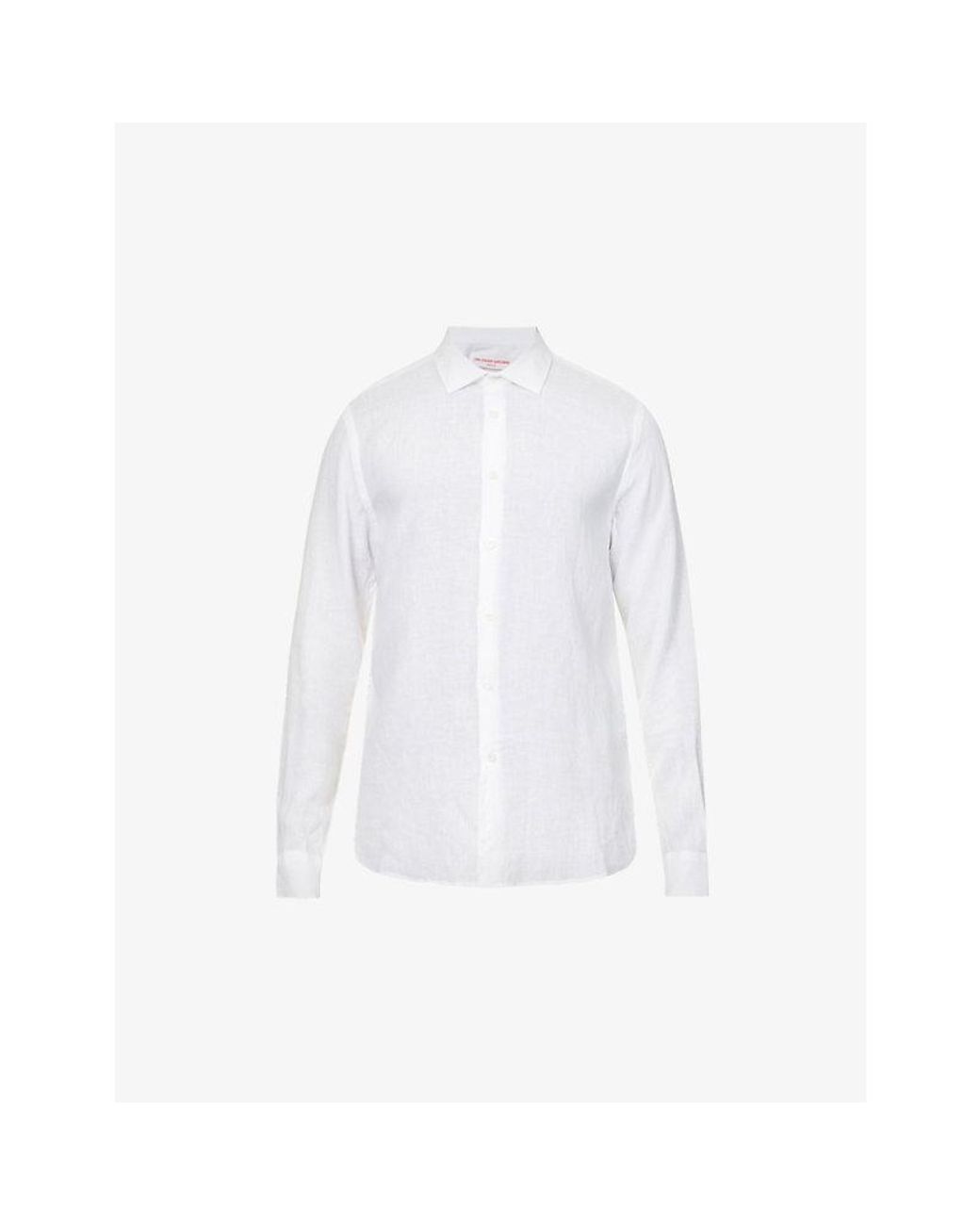 Orlebar Brown White Giles Regular-Fit Linen Shirt for men