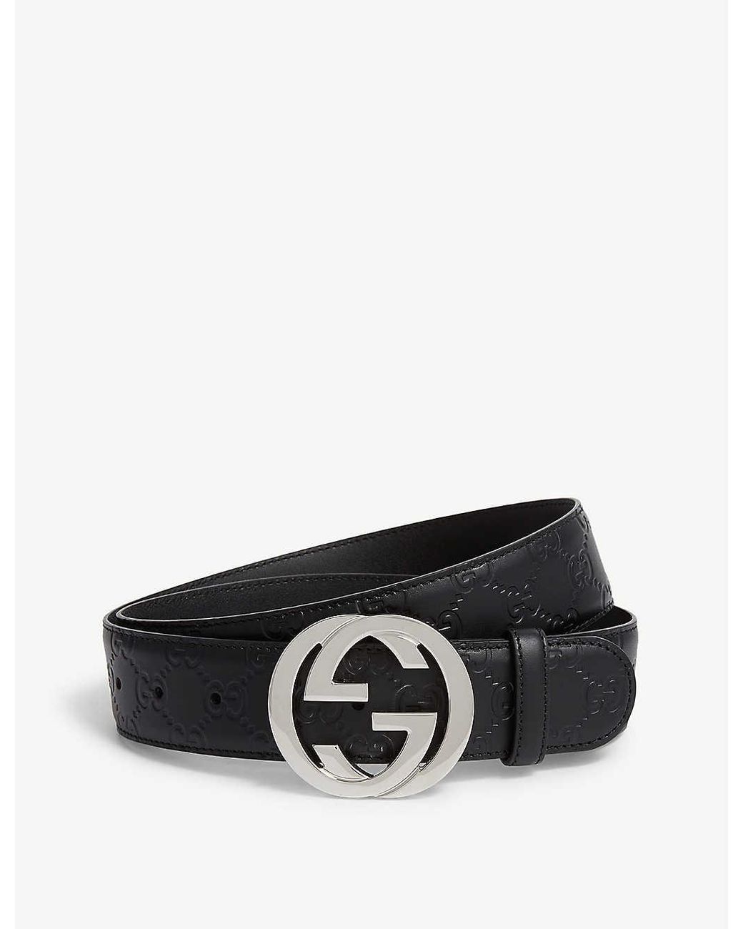 black gucci logo belt