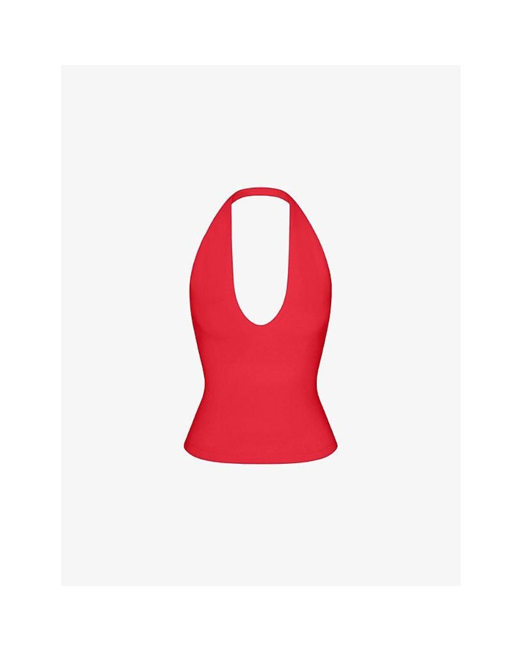 Skims Red Smooth Layers Halterneck Modal-Jersey Top