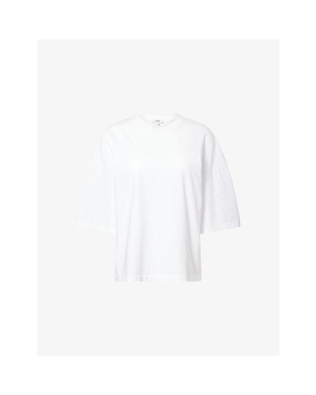 Agolde White Ellery Cinched Cotton T-Shirt