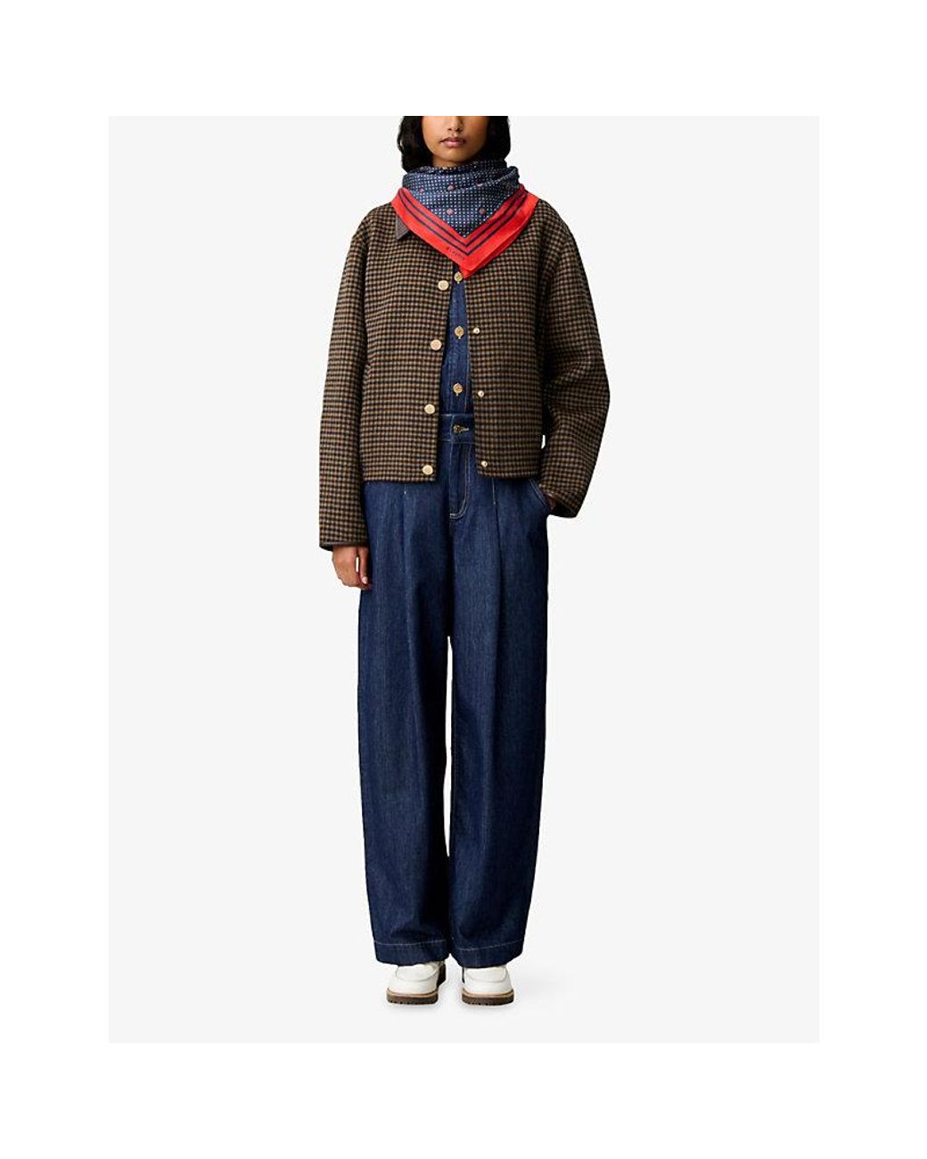Claudie Pierlot Blue Straight-Leg Mid-Rise Denim Jeans