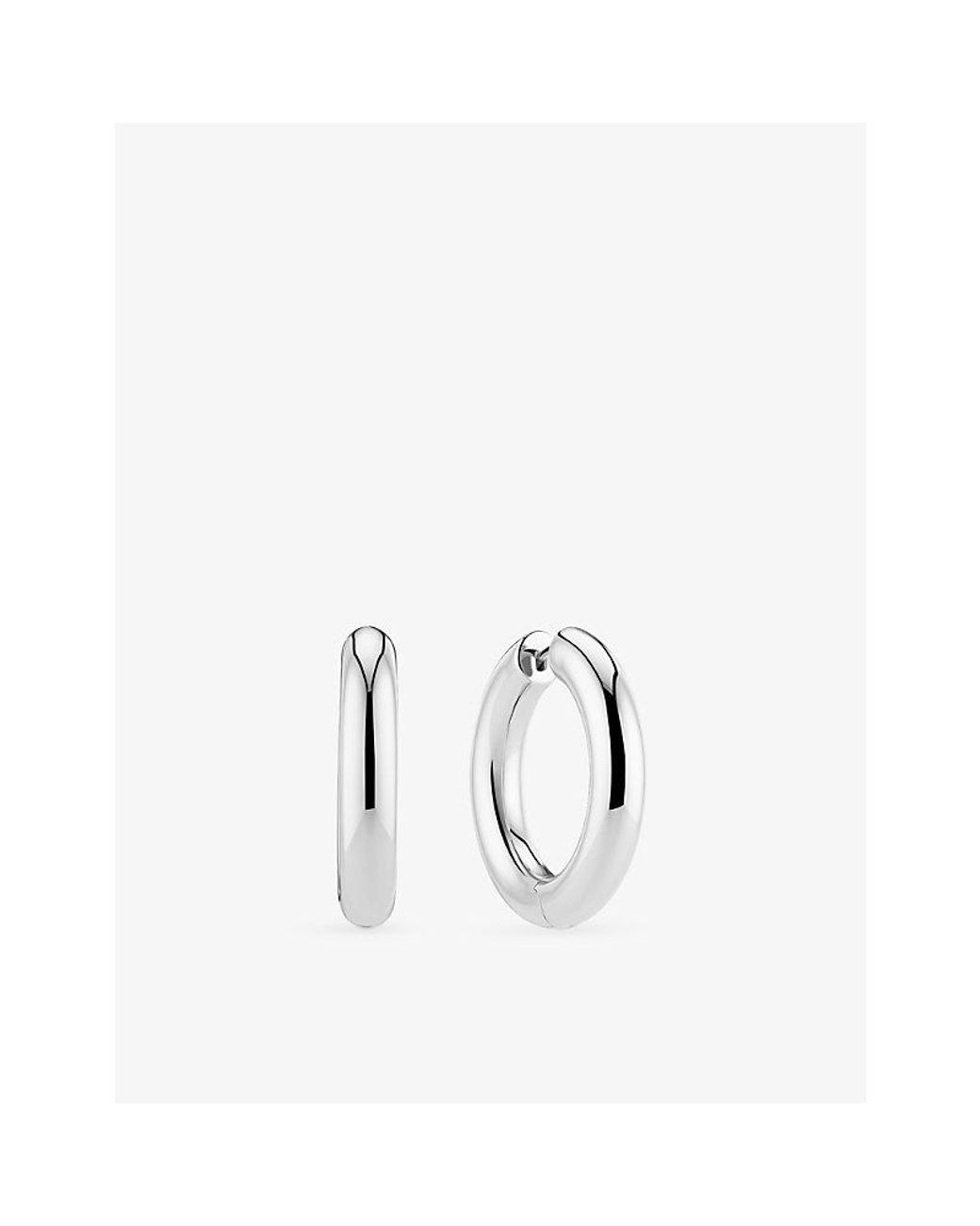 Sif Jakobs White Carrara Pianura Rhodium-Plated Hoop Earrings