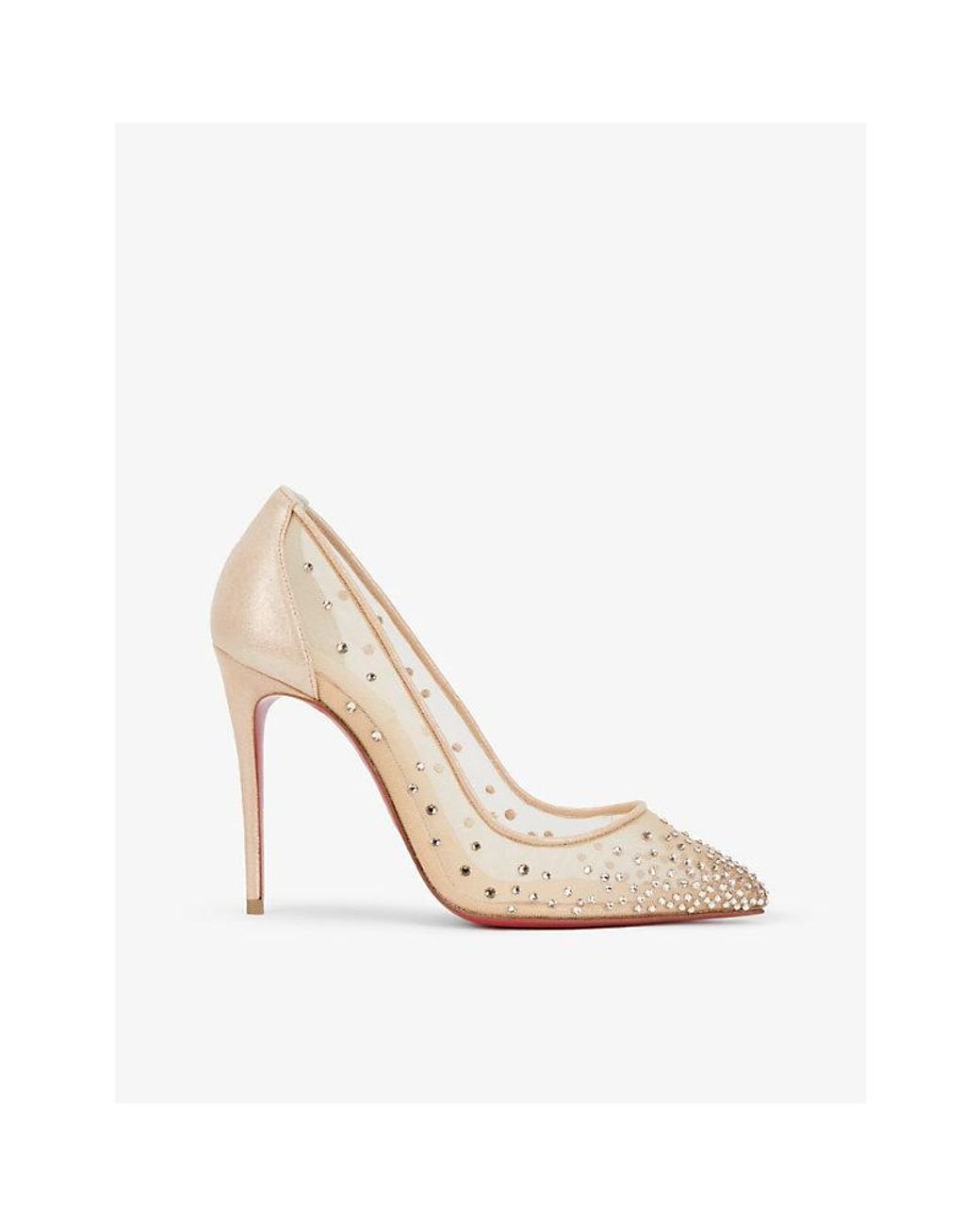Follies Strass Embellished Mesh Pumps in Pink - Christian