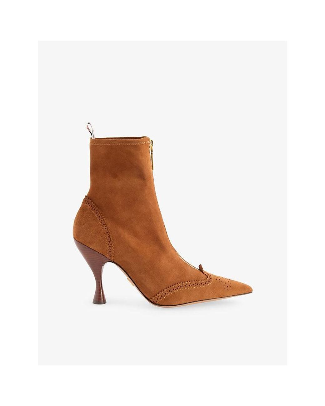 Thom Browne Brown Wingtip Suede Heeled Ankle Boots