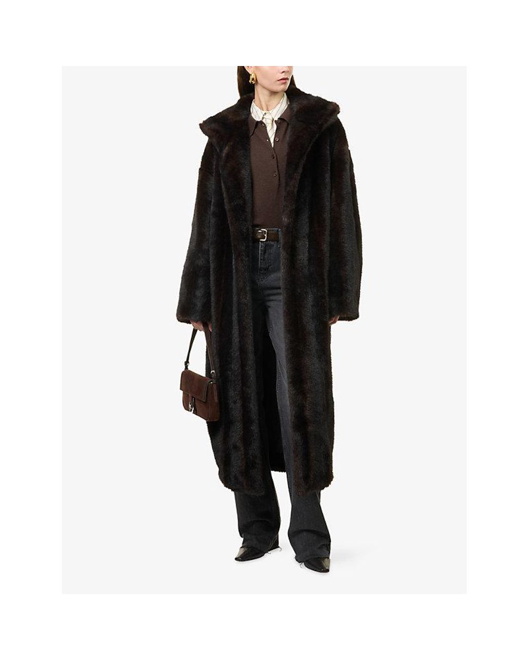 Frankie Shop Black Ravello Faux-Fur Coat
