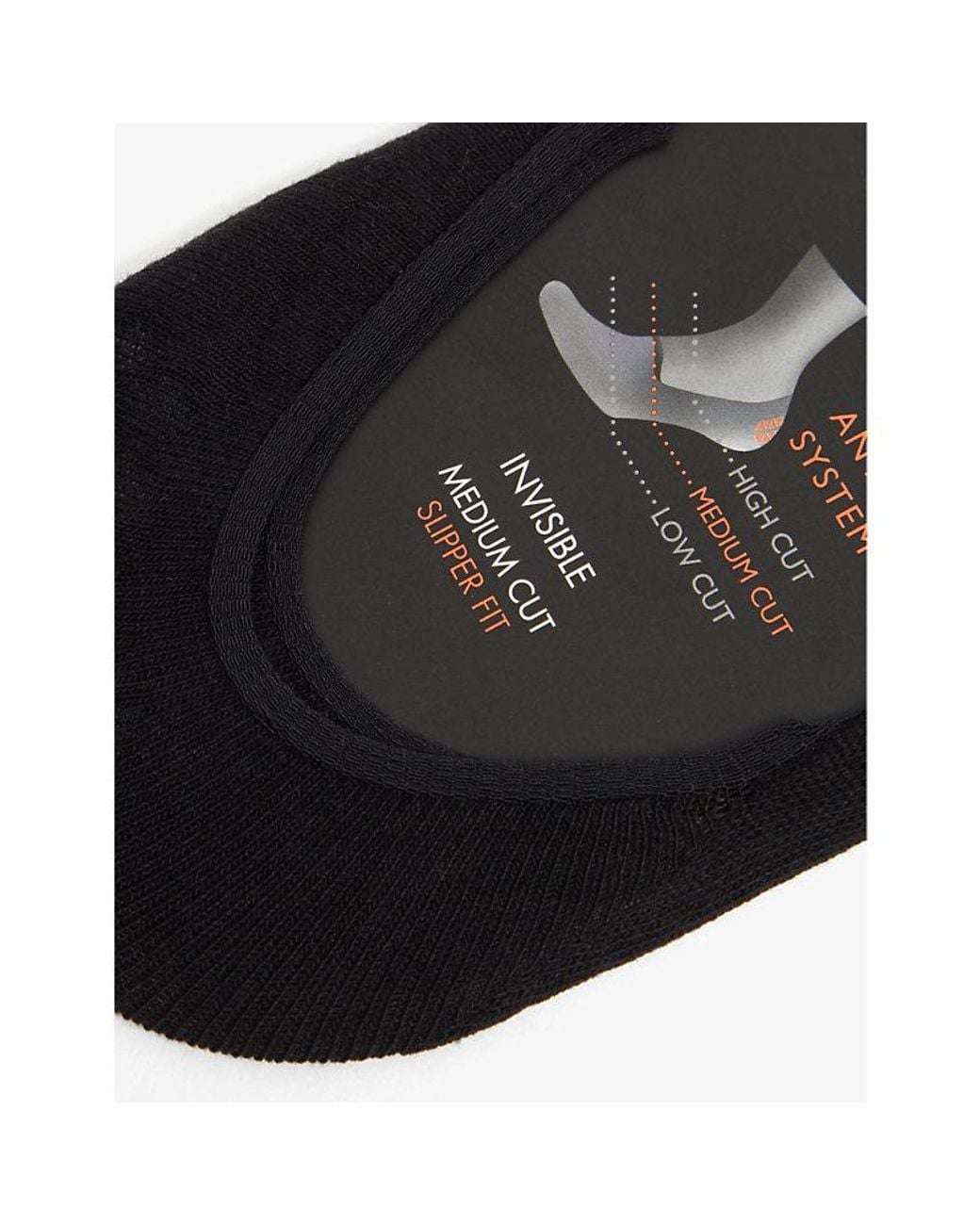 Falke Black Step Medium-Cut Invisible Cotton-Blend Socks for men