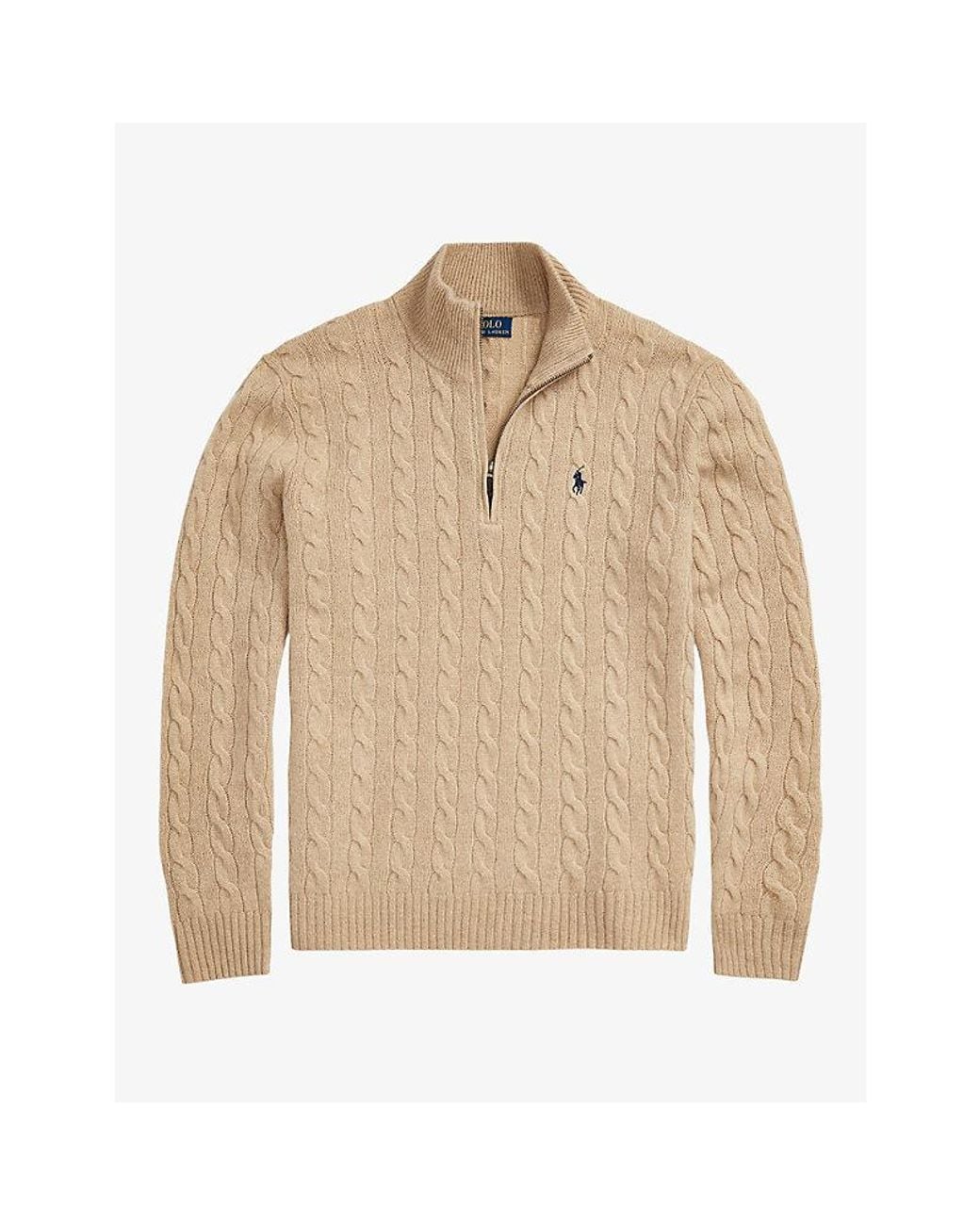 Polo Ralph Lauren Natural Cable-Knit Quarter-Zip Wool And Cashmere Jumper for men