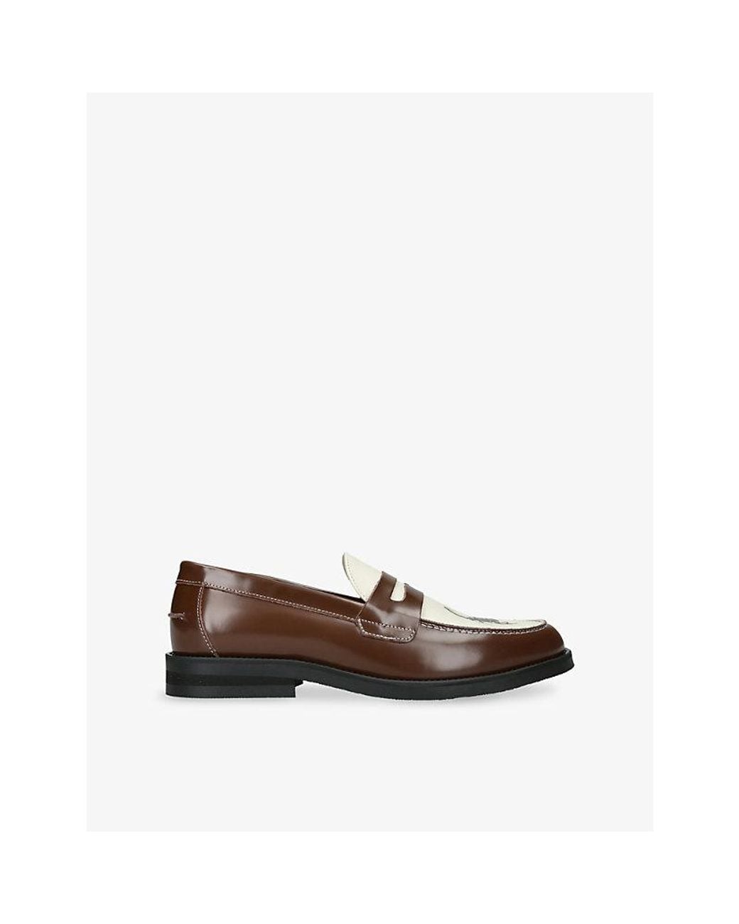Duke & Dexter Brown Wilde Scorpion Leather Penny Loafers for men