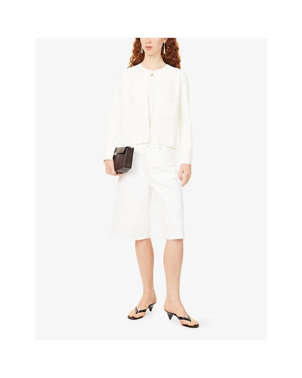 Totême White Classic Compact Knit Cardigan